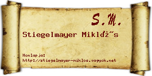 Stiegelmayer Miklós névjegykártya