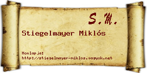 Stiegelmayer Miklós névjegykártya