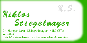 miklos stiegelmayer business card